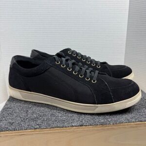 Cole Haan Mens 12M Black Canvas Suede Sneakers FT C20963 Casual Shoe